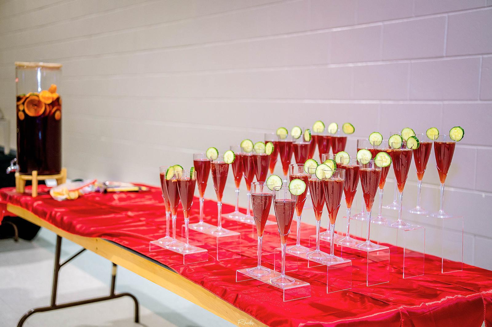 Elegant candlelit gala reception with golden banquet lighting